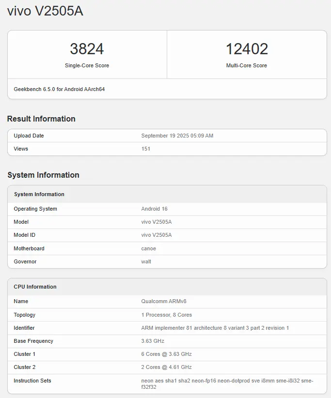Skor Geekbench Snapdragon 8 Elite Gen 5 di iQOO 15