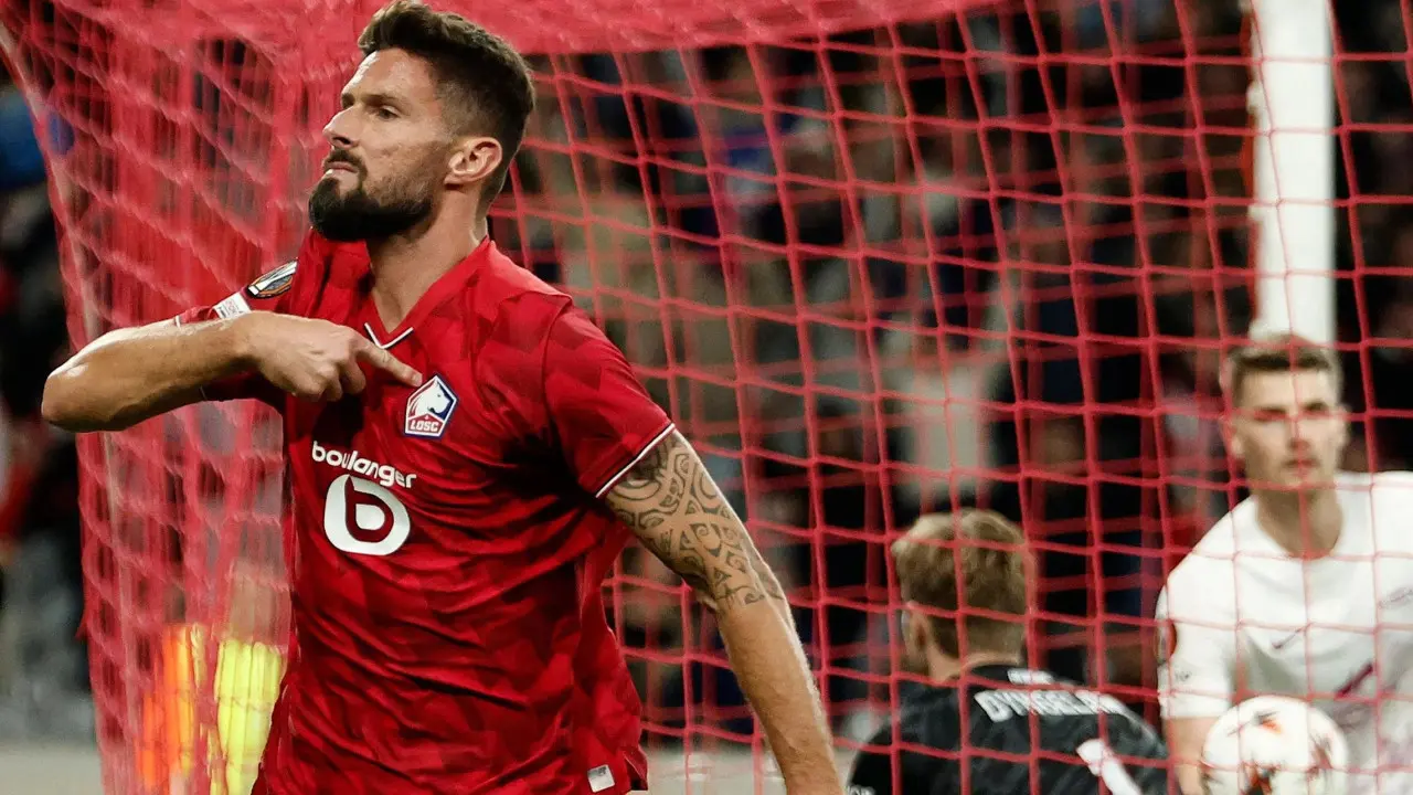 Lille Vs Brann Gol Penentu Olivier Giroud Antar Les Dogues Menang 2 1