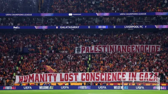 Galatasaray Terancam Sanksi Uefa Usai Pasang Banner Dukungan Palestina