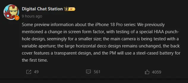 Bocoran Fitur Kamera Iphone 18 Pro Digital Chat Station